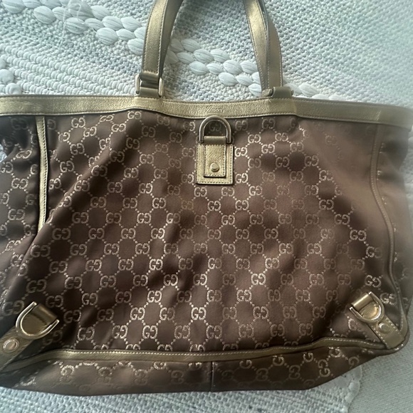 Gucci Abbey Shoulder Hand Bag Brown/Gold Leather Small Purse Vintage Authentic! - Picture 13 of 14